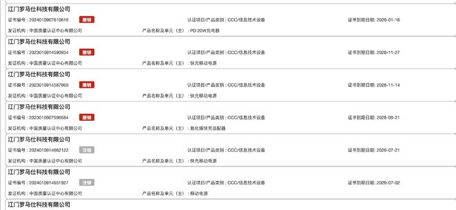罗马仕充电宝3C证书被大批暂停注销,抖音官方店铺已全部下架(2) 罗马仕充电宝3C证书被大批暂停注销,抖音官方店铺已全部下架(2)