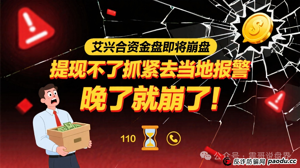 艾兴合资金盘即将崩盘,提现不了抓紧去当地报警,晚了就崩了!